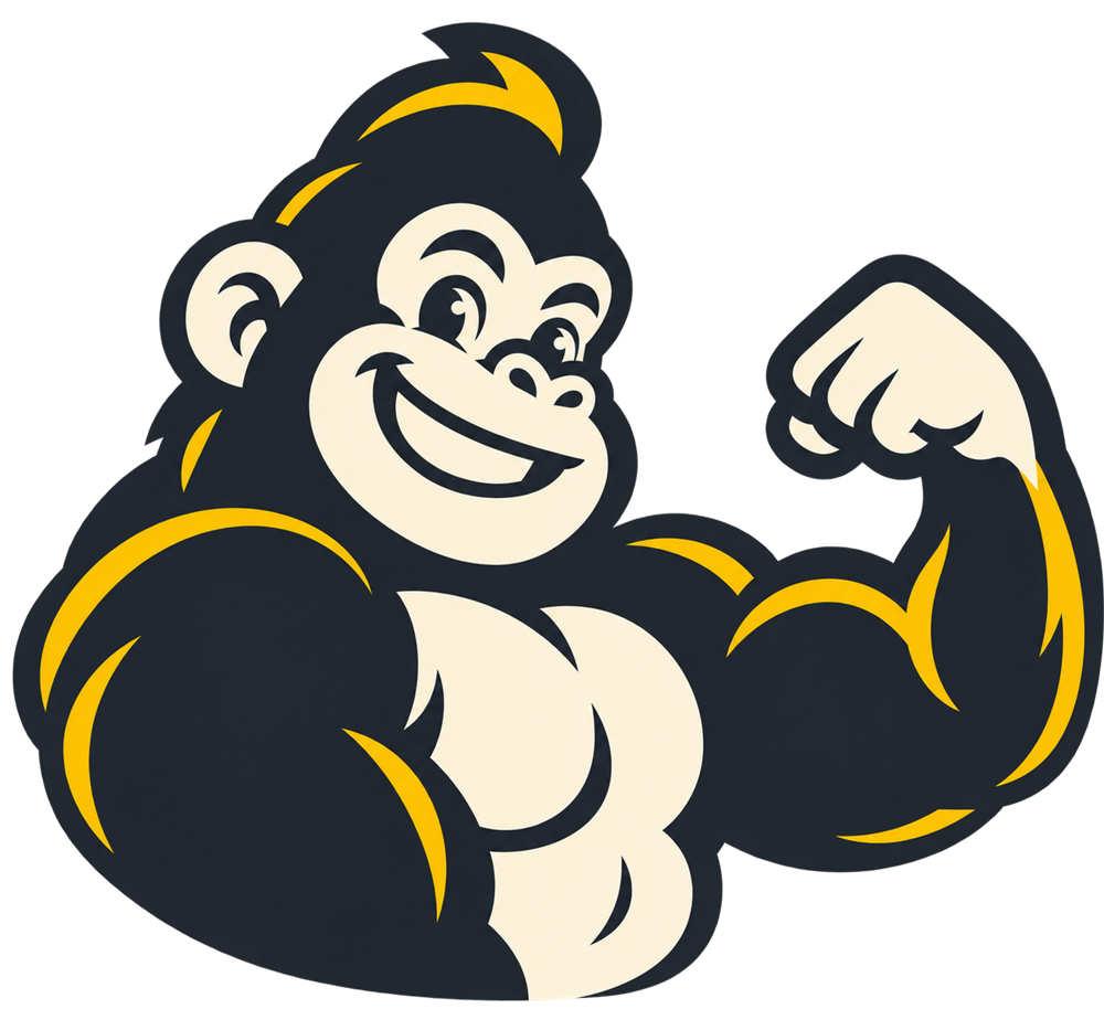 The BuffApe chimp, flexing